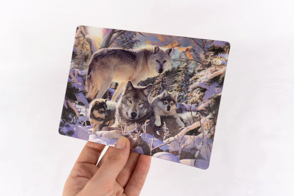 Postcard 3D Winter Wolves