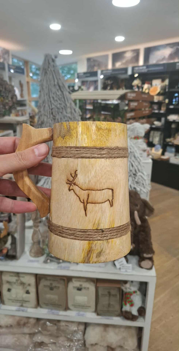 Wooden Tankard Deer