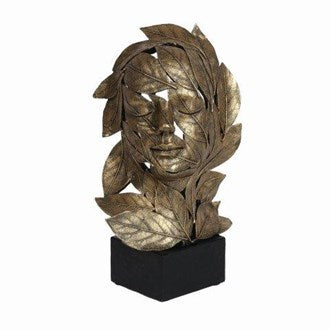 Leaf Face Sculpture