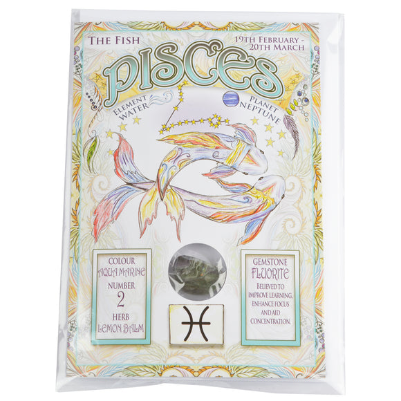 Pisces Greetings and Gemstone card