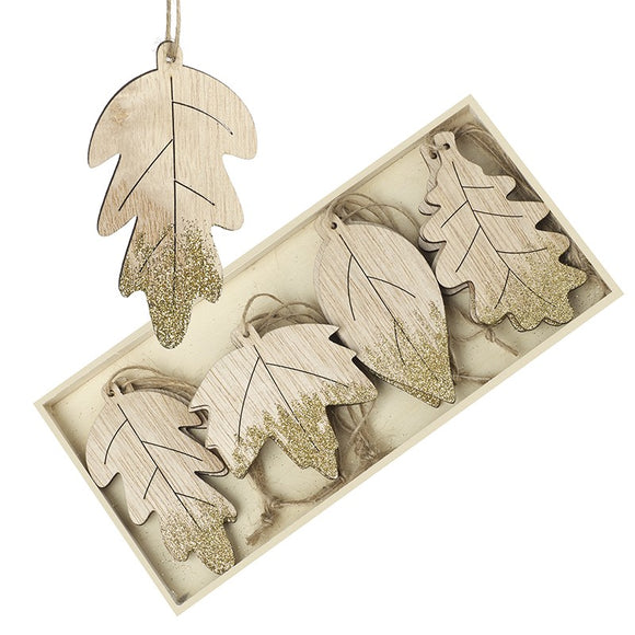 Wooden Leaves Hanging Set