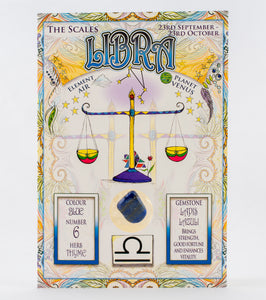 Libra greetings and gemstone card card